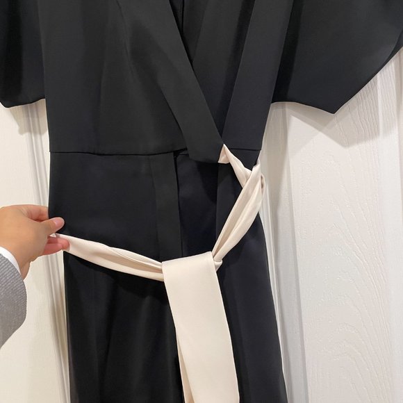 Mango Black Jumpsuit with White Belt (Retail: $99) - Picture 2 of 8